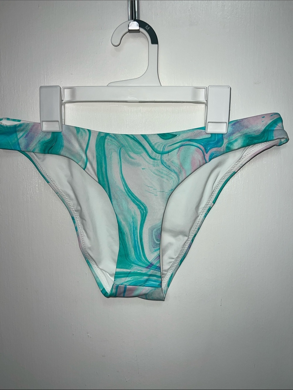AQUA Swim, Swirl Print, Basic Bikini Bottom Size Medium